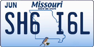 MO license plate SH6I6L
