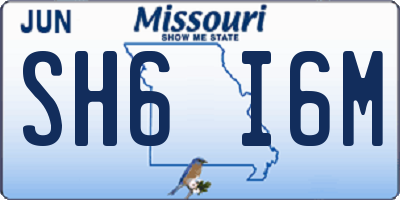 MO license plate SH6I6M