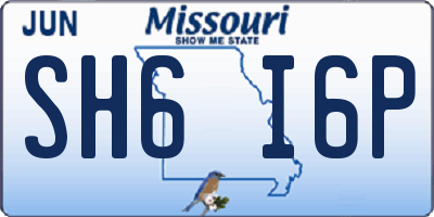 MO license plate SH6I6P