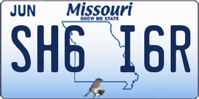 MO license plate SH6I6R