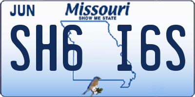 MO license plate SH6I6S