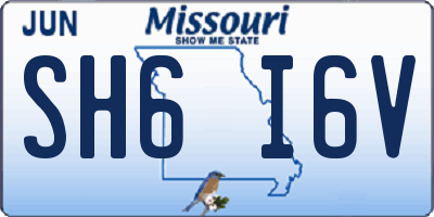 MO license plate SH6I6V