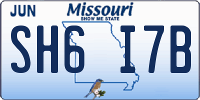 MO license plate SH6I7B