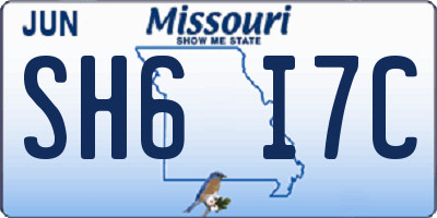 MO license plate SH6I7C