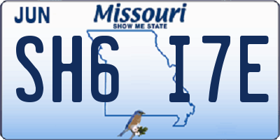 MO license plate SH6I7E