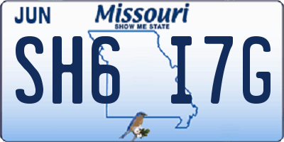 MO license plate SH6I7G