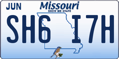 MO license plate SH6I7H