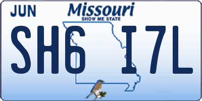 MO license plate SH6I7L