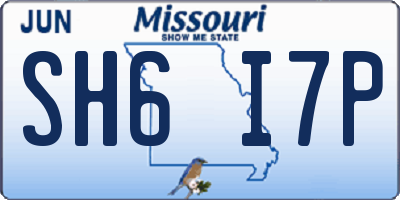 MO license plate SH6I7P