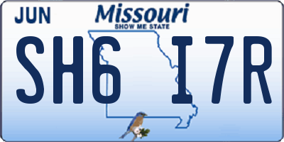 MO license plate SH6I7R