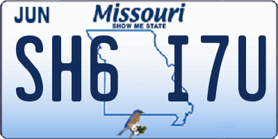 MO license plate SH6I7U