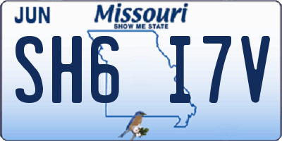 MO license plate SH6I7V