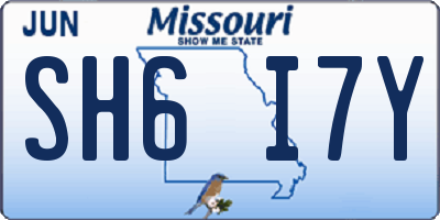MO license plate SH6I7Y
