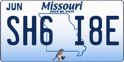 MO license plate SH6I8E