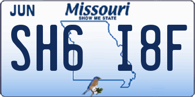 MO license plate SH6I8F