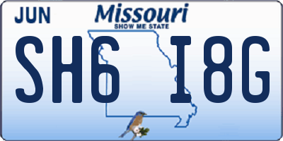 MO license plate SH6I8G