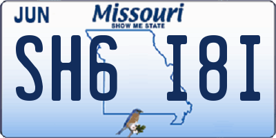 MO license plate SH6I8I
