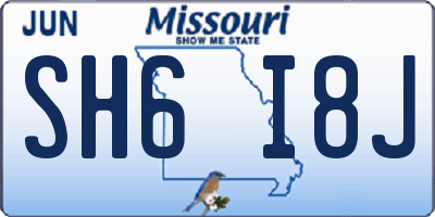 MO license plate SH6I8J