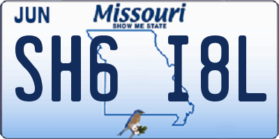 MO license plate SH6I8L
