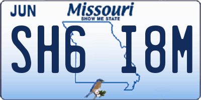 MO license plate SH6I8M
