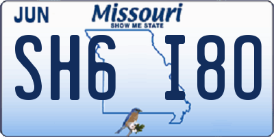 MO license plate SH6I8O