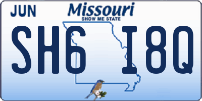 MO license plate SH6I8Q