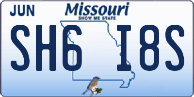MO license plate SH6I8S