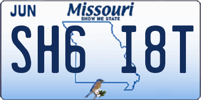 MO license plate SH6I8T