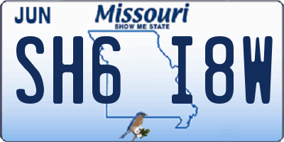 MO license plate SH6I8W