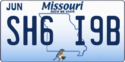 MO license plate SH6I9B