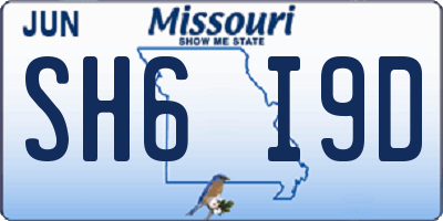 MO license plate SH6I9D