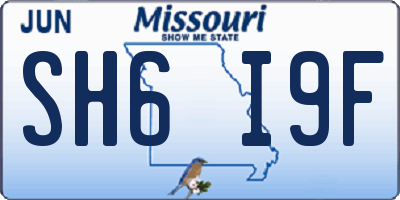 MO license plate SH6I9F