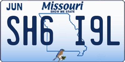 MO license plate SH6I9L