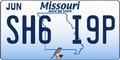 MO license plate SH6I9P