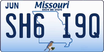 MO license plate SH6I9Q