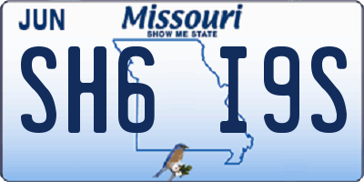 MO license plate SH6I9S