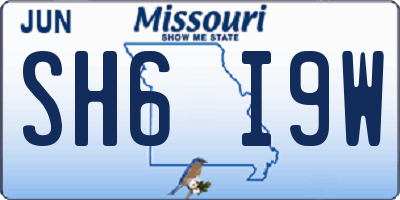 MO license plate SH6I9W