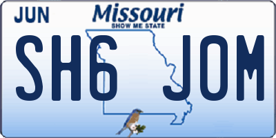 MO license plate SH6J0M