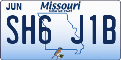 MO license plate SH6J1B