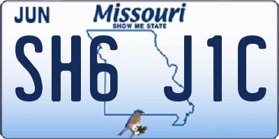 MO license plate SH6J1C