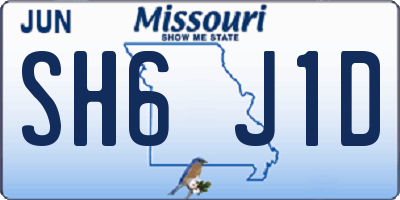 MO license plate SH6J1D