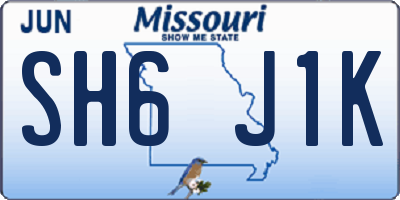 MO license plate SH6J1K