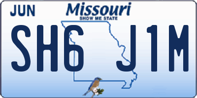 MO license plate SH6J1M