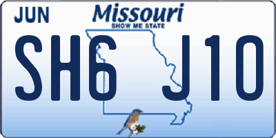 MO license plate SH6J1O