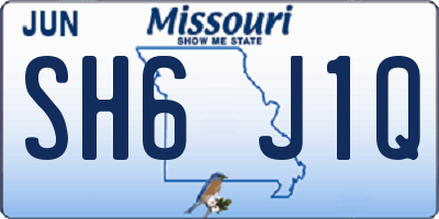 MO license plate SH6J1Q