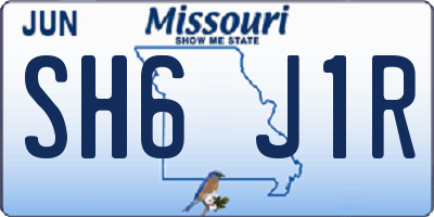 MO license plate SH6J1R