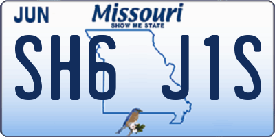 MO license plate SH6J1S