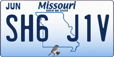 MO license plate SH6J1V