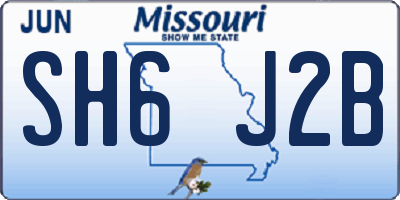 MO license plate SH6J2B