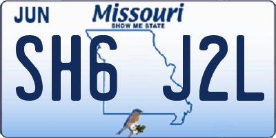 MO license plate SH6J2L
